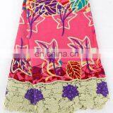 Beading Embroidery Wax With Guipure Lace/ankara With Cord/ African Wax With Laces Fabric With Stones thumbnail-2