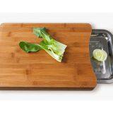 Natural Bamboo Chopping Boards With Stainless Steel Food Drawer thumbnail-1