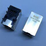 5569381-1 YK-822119ENL Through Hole Stacked RJ45 Without Magnetics