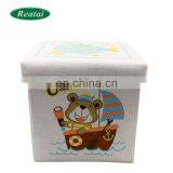 Reatai Furniture Manufacturer Printed Velvet Fabric Ottoman Storage Box thumbnail-2