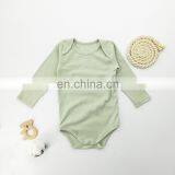 Khaki Organic Cotton Baby Casual Dresses Long Sleeve Bodysuit Romper thumbnail-2