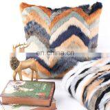 Oeko-Tex Certified Fluffy Flame Retardant Square Colorful Long Hair Faux Fur Cushion Cover Pillow Case thumbnail-6