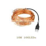 USB LED String Light 10M 100LED Fairy Lights Copper Silver Wire for Wedding Christmas Holiday Dec thumbnail-2