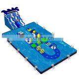 Commercial Giant Mobile Inflatable U Shape Obstacle Course Water Play Equipment Park Slide With Swimming Pool thumbnail-1