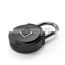 Door Suitcase Wall Cabinet Fingerprint Smart Padlock Waterproof IP65 Smart Digital Alarm Fingerprint Pad Lock Usb Charging thumbnail-3