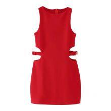 Elegant and Fashionable, This Minimalist Velvet Mini Halter Dress is a Must-have. thumbnail-2