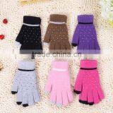 Fashion Warm Knitted Gloves, Touch Screen Gloves, Full Finger Woollen Gloves