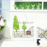 Removable Wall Stickers Environmental Bedroom Living Room Entrance Hallway Wall Stickers Bicycle Green Fence Stickers Sweet Home thumbnail-2