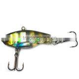 Selling High Quanlity Soft Vibe Fishing Lure Mask Vibe Gene Vibration Sinking Lure 2 Hook Rubber Fish 45mm 14g
