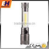 Zoomable 3W COB+3W LED Aluminium Torch With Magnet and Fashion Design