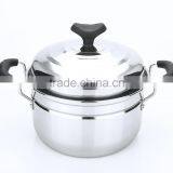 Chinese Kitchen Equipment 24cm Stainless Steel Commercial Dim Sum Stock Pot Steamer