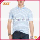 Made in China Men's Business Formal Polo t Shirt Stripe 100% Cotton Short Sleeve Men's Polo t Shirt thumbnail-2