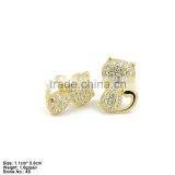 GZA2-019 AAA Cubic Zirconia Earring Made of 925 Sterling Silver Cute Little Cat Earring Stud thumbnail-3
