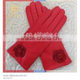 Women Wholesale High-grade Fashion Red Leather Hand Gloves