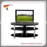 Oval Black tv Stand Glass Furniture thumbnail-1