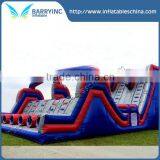Outdoor Red and Blue Giant Adult Inflatable Obstacle Course Equipment