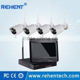 4CH H.264 10 Inch LCD Monitor Wifi NVR Kit 4X Outdoor Waterproof Wireless Infrared IR HD IP Camera