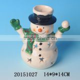 Unique snowman shaped ceramic christmas oil burner for wholesale