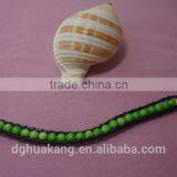 Artifical Emerald Bead Bracelet With Leather Cord and Metal Charm Superlight thumbnail-1