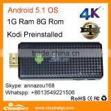 Hot Selling! 4K Cheap Kodi Stick Android 5.1 Dongle Stick 1G DDR3 8G Rom Xbmc / Kodi Preinstalled Amazon Streaming Fire Stick