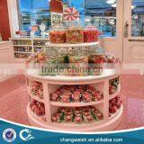 White Wood Circular Honey Display Stand