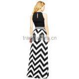 New Summer Wave Stripe Dress Waist Halter Dress thumbnail-2