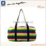 2014 Most Fashion Women Canvas Material Rainbow Stripe Travel Bag thumbnail-1