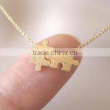Gold Puzzle Necklace Simple Handmade Jewelry Everyday Bridal Jewelry Bridesmaid Gift Best Friends Gift thumbnail-2