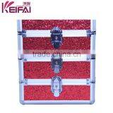 Personalized Most Popular Products Red Sequin PU Antique Professional Cosmetic Case thumbnail-4