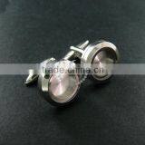 20mm Round Bezel Screw Top 316L Stainless Steel Rhodium Color Charm Floating Glass French DIY Cuff Links Gift Cufflinks 1500046 thumbnail-4