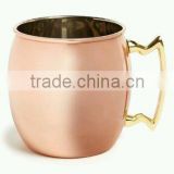 MOSCOW MULE/ BEAR MUGS/COPPER MUGS/SMOOTH PURE COPPER MUG WITH BRASS HANDLE & NICKLE LINED INSIDE