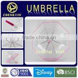Hot Sale High Quality Dome Shape Pink Transparent Poe Umbrella