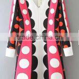 White Polka Dot V-neck Three Quarter Length Sleeve Dress thumbnail-2