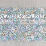 Beautiful Colorful African Lace Trimming Elastic Tulle Fabric 100% Nylon Lace thumbnail-2