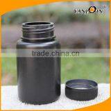 Round Black 120ml HDPE Plastic Pharmacy Containers Bottle thumbnail-3