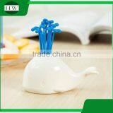 Eco Plastic Tableware Cartoon Whale Fruit Fork Set thumbnail-3
