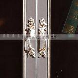 Luxury European Style Bookcase, New Classic Silver Hand Carved Bookshelf, Simple Design Wooden Book Cabinet (BF01-ML015) thumbnail-4