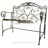 Garden Heart-Shaped 2 Seater Wrought Iron Bench White and Black thumbnail-2