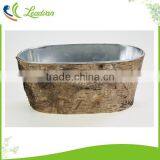 Art Minds Natural Tree Bark and Iron Sheet Barrel Artificial Flower Basket Decoration thumbnail-4