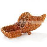 Planter With Basket Beautiful Floral Basket Wicker Rattan Cornucopia Basket thumbnail-1