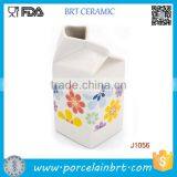 Custom Flower Printing Ceramic Yogurt Cup