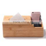 Custom Bamboo Wood Tissue Box Pen Holder,integrated Decorative Box thumbnail-4