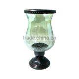 Footed Glass Candle Holder thumbnail-1