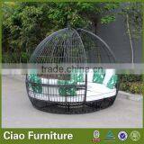 Outdoor Wicker Furniture Leisure Outdoor Sun Bed With Canopy thumbnail-1