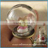 2017 Mini Glass Dome Globe Terrarium Ring With Copper thumbnail-3