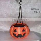 Halloween Hanging Ceramic Candle Holder With Pumpkin Shape thumbnail-1