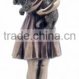Casting Bronze Girl Huging a Cat Sculpture for Sale thumbnail-1
