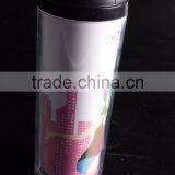 12oz Cheap Double Wall Travel Plastic Coffee Mug With Wall Paper thumbnail-2