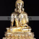Antique Golden Life Size Thai Bronze Buddha Statue thumbnail-3