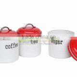 Tea Sugar Coffee Canisters With Wheel Rim thumbnail-1